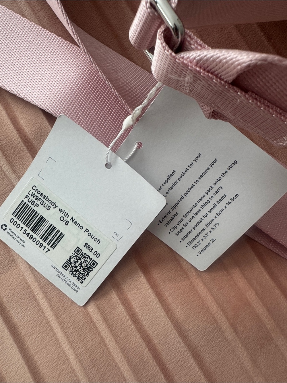 NWT Crossbody Bag with Nano Pouch 2L- Pink - Picture 12 of 12